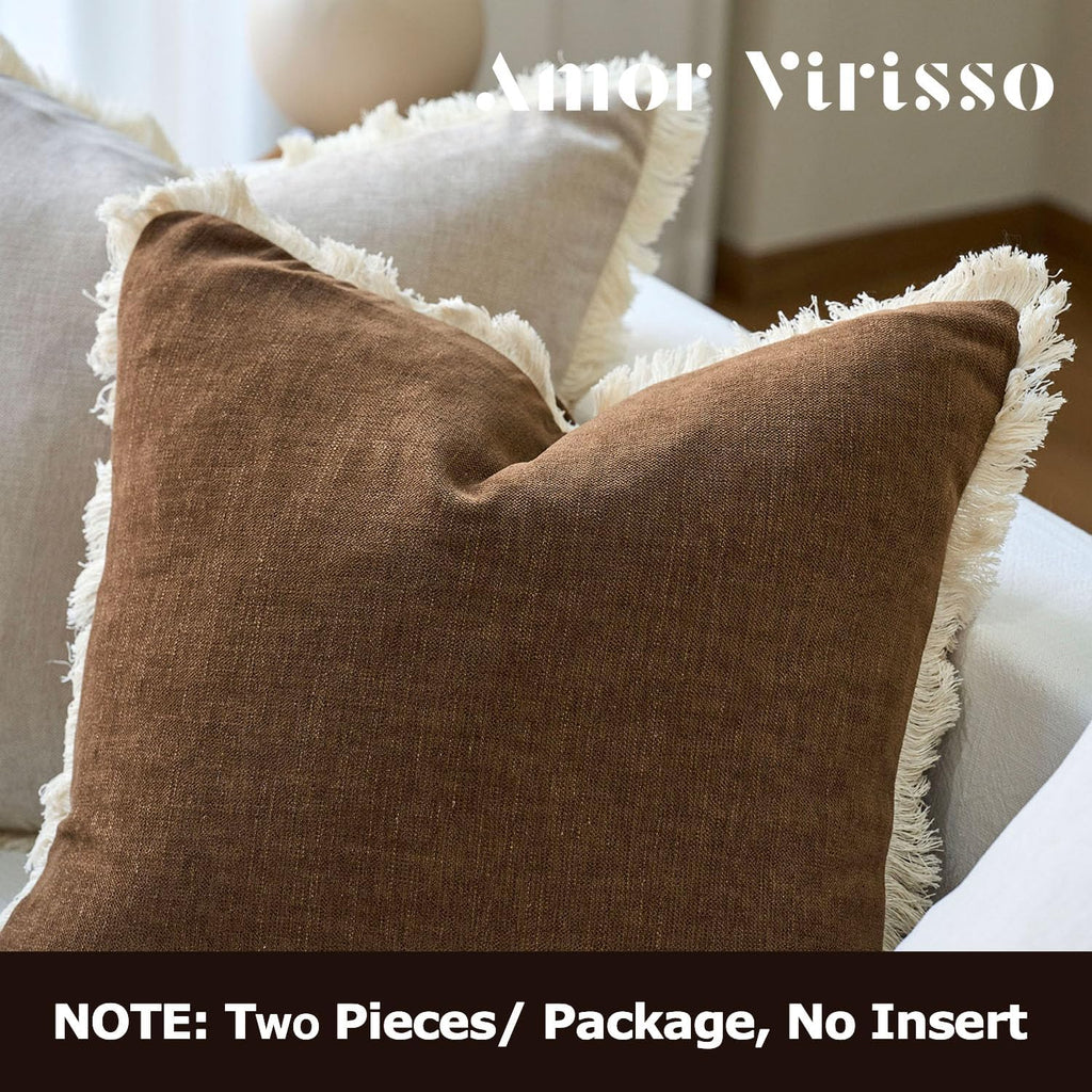 Boho Beige Throw Pillow Cover — 18" - View 3