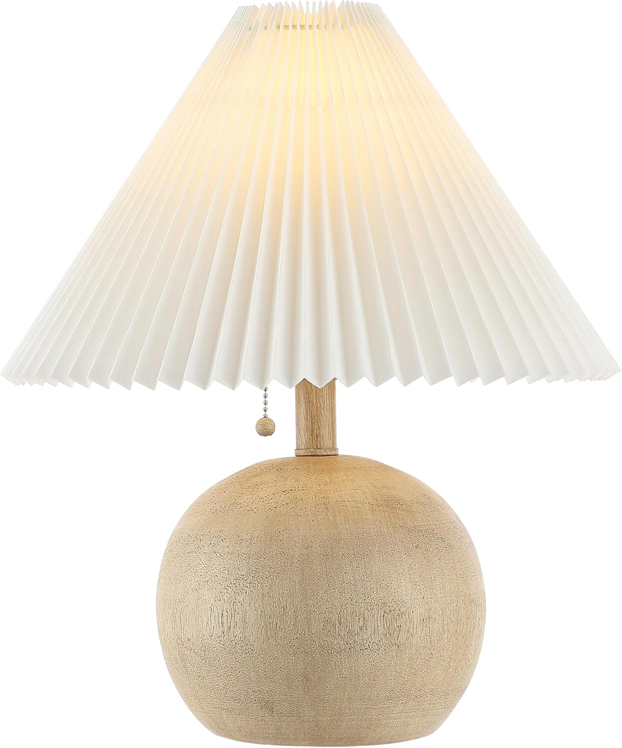 Linen Mid-Century Beige Table Lamp — 17.25" — 17.25 " H x 14.5 " W x 14.5 " D