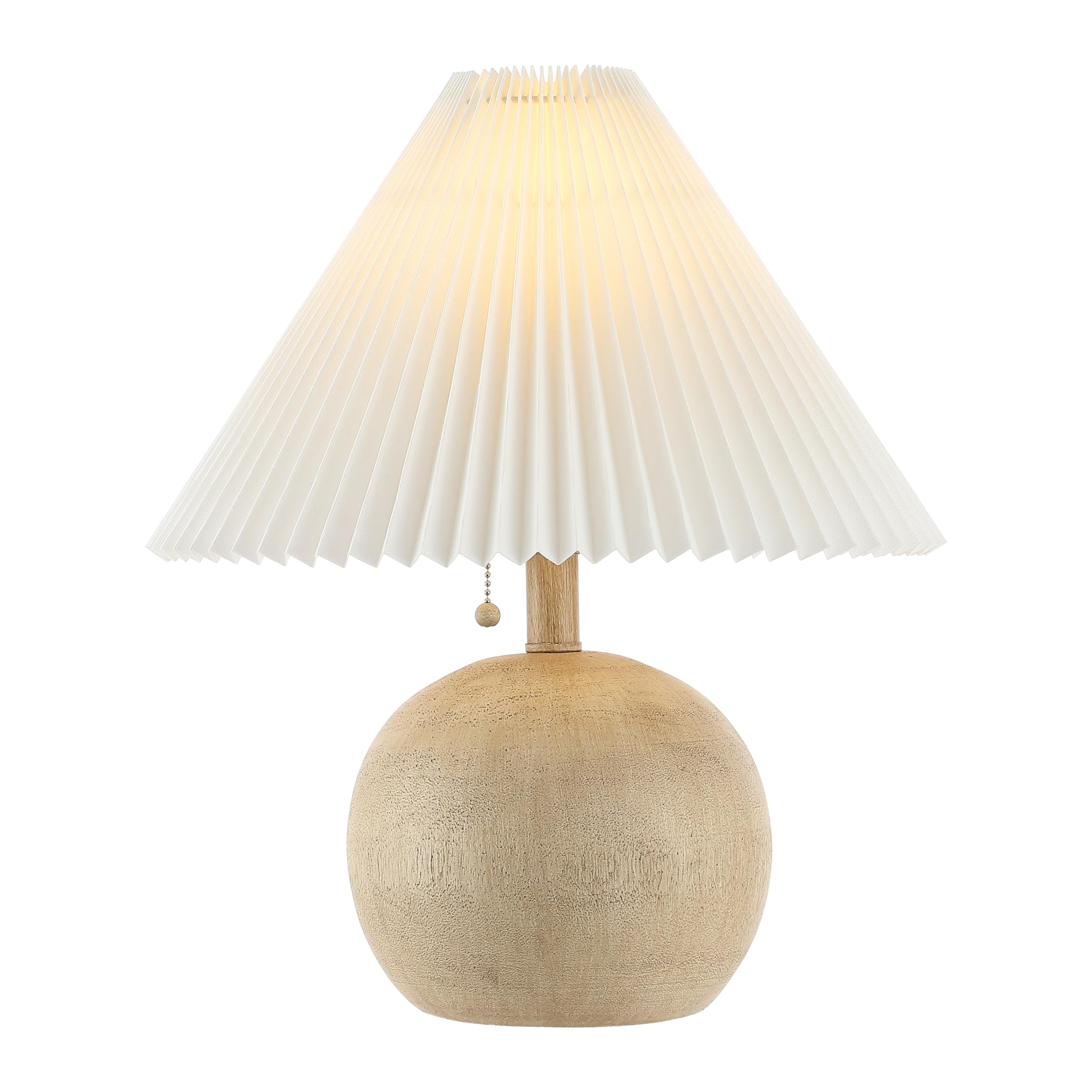 Linen Mid-Century Beige Table Lamp — 17.25"