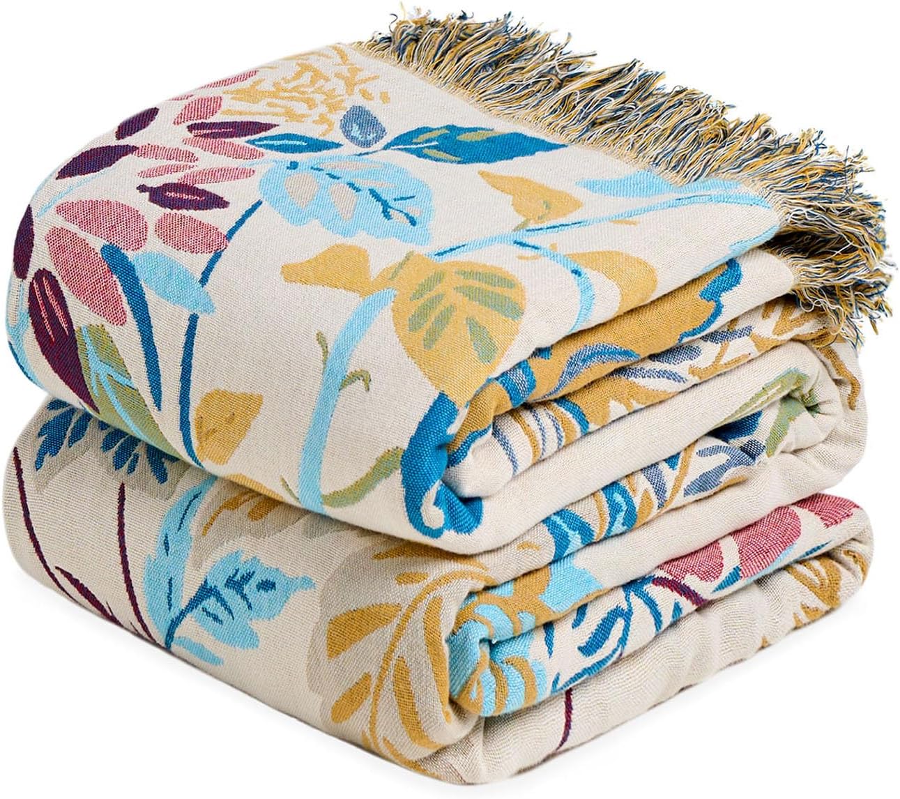 Boho Blue Throw Pillow — 50" — Branches Tendrils