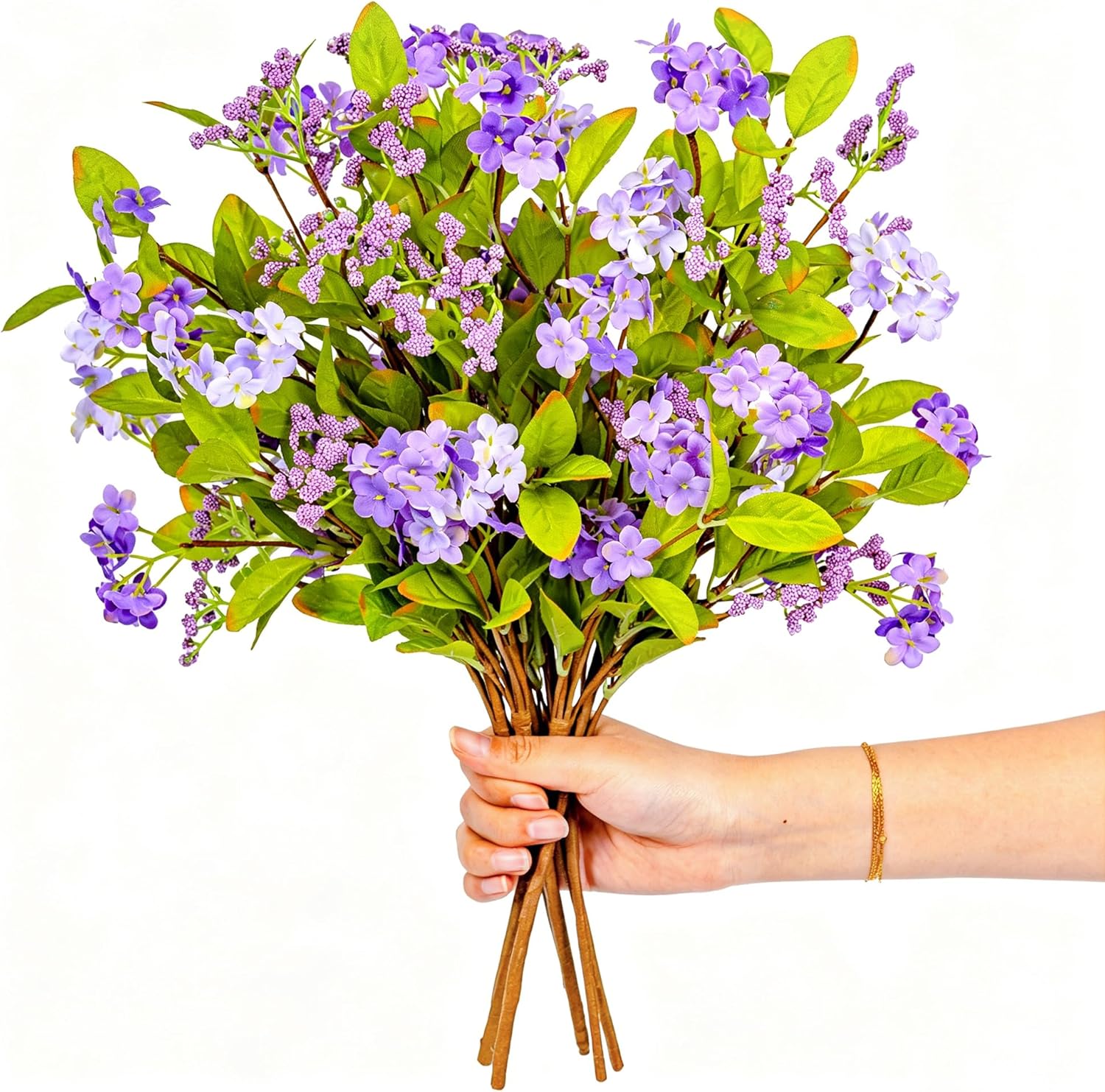 Green Artificial Plant — 16" — Purple&green