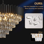 Round Luxe Black Chandelier — 30" - View 3