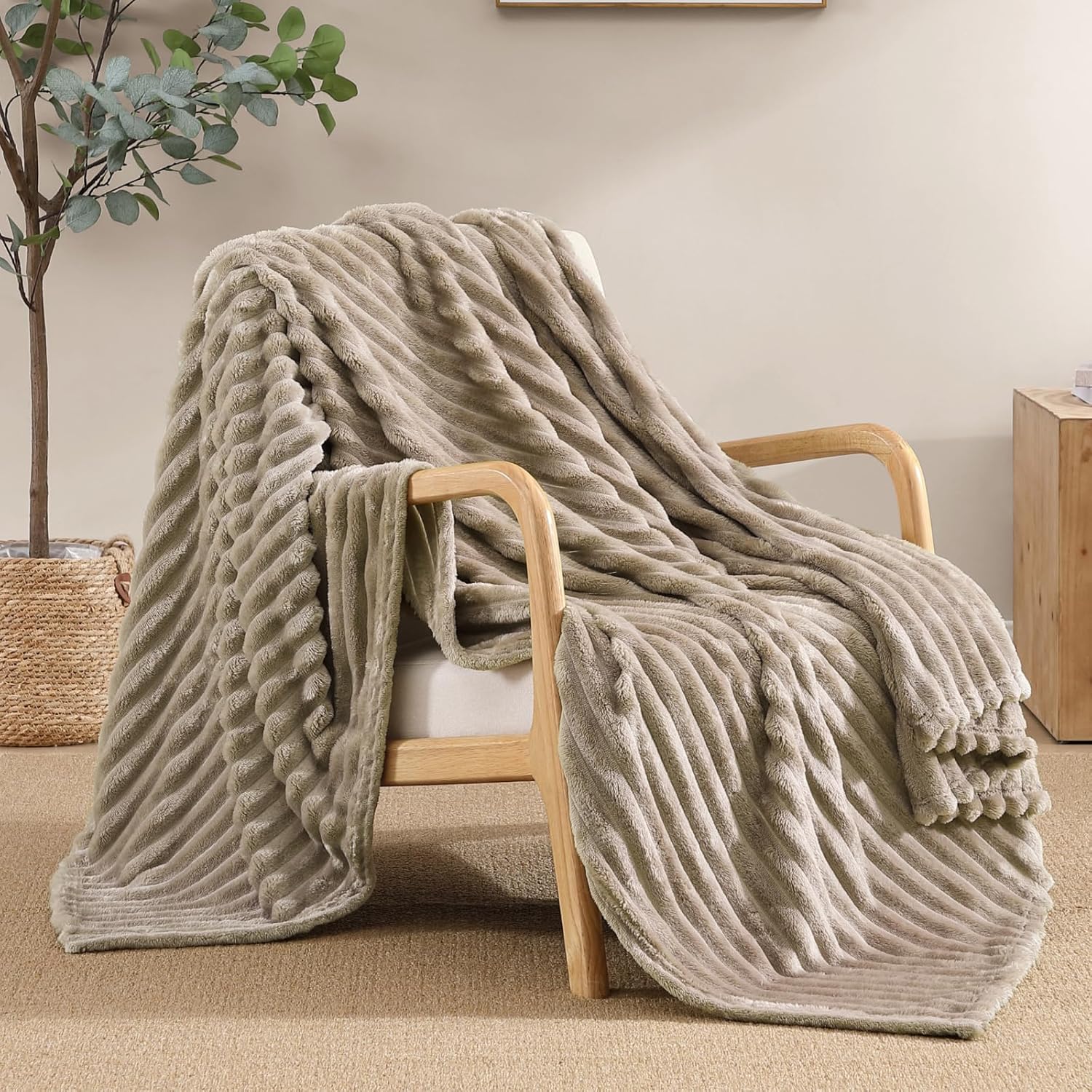 Beige Throw Pillow — 30" — Taupe