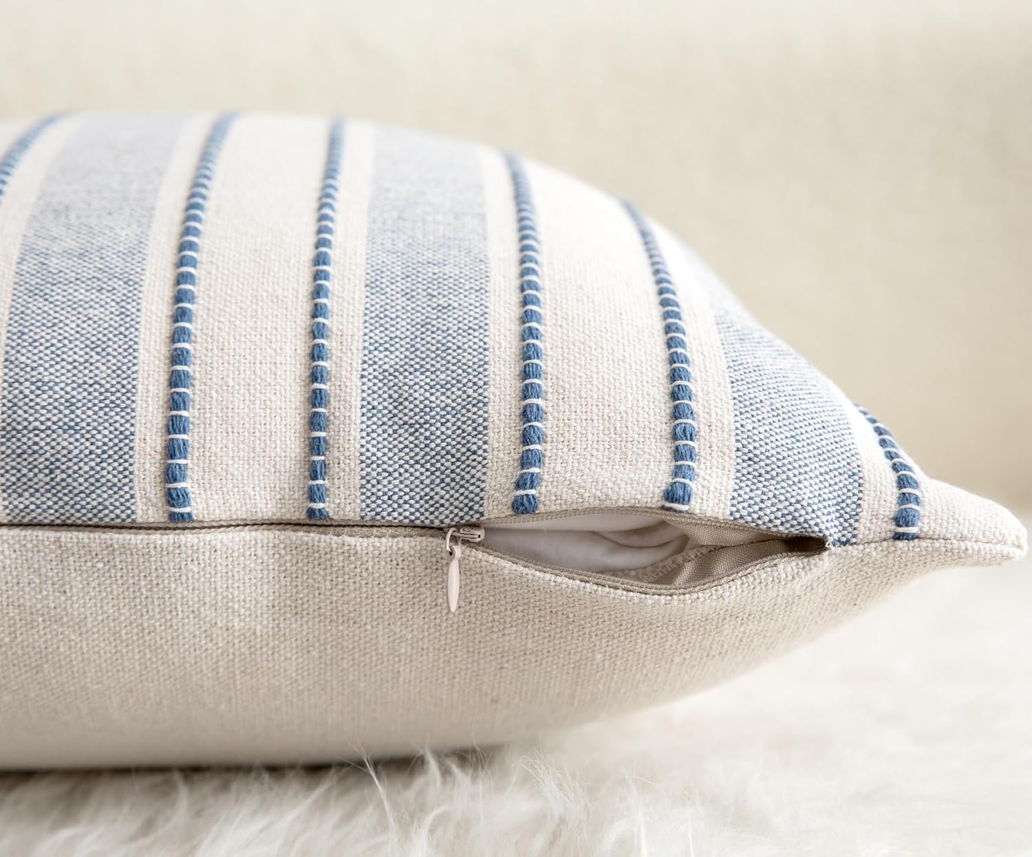 Boho Beige Throw Pillow Cover — 18" - View 5