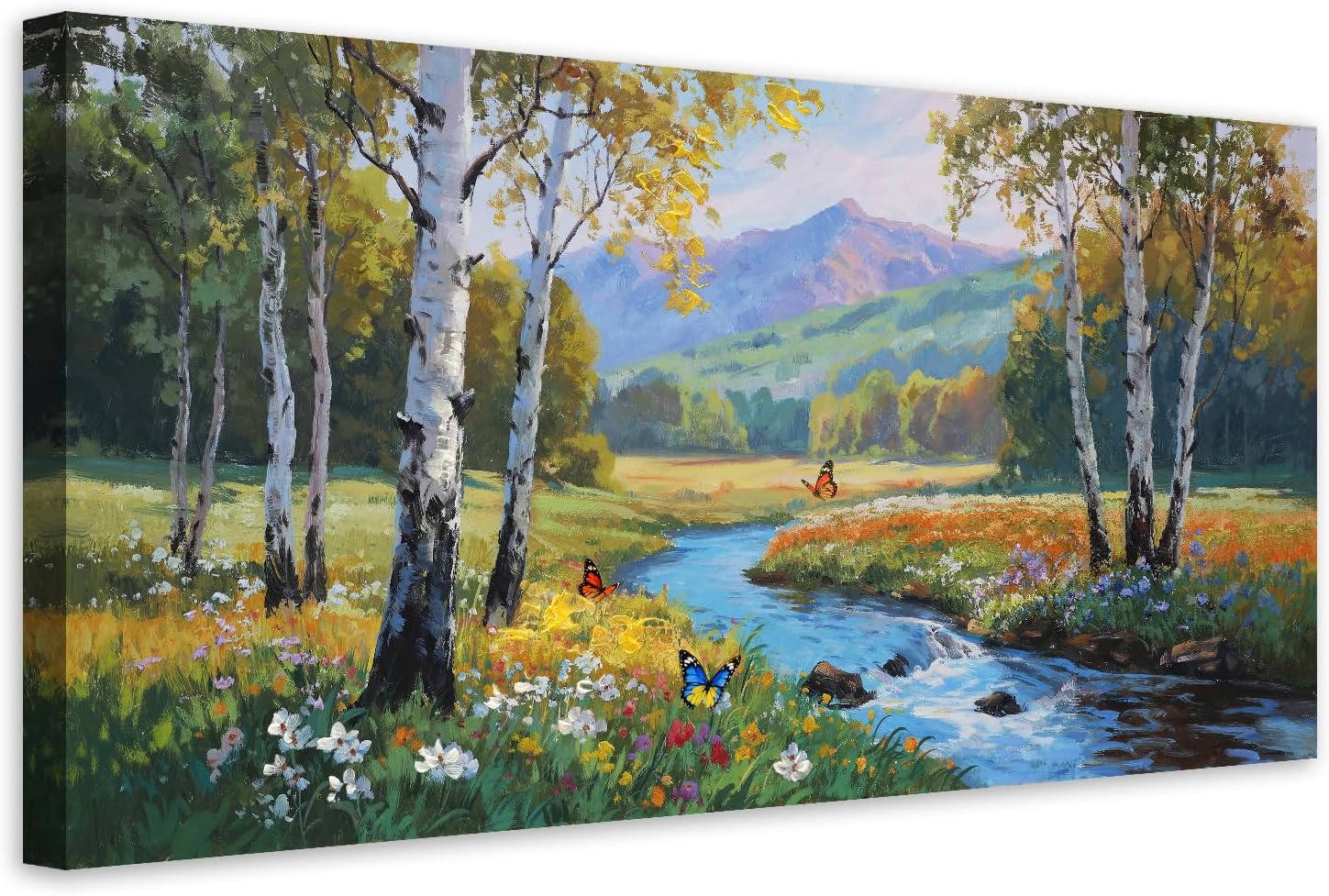 Framed Modern Blue Canvas Wall Art — 40" — 40"L x 20"W