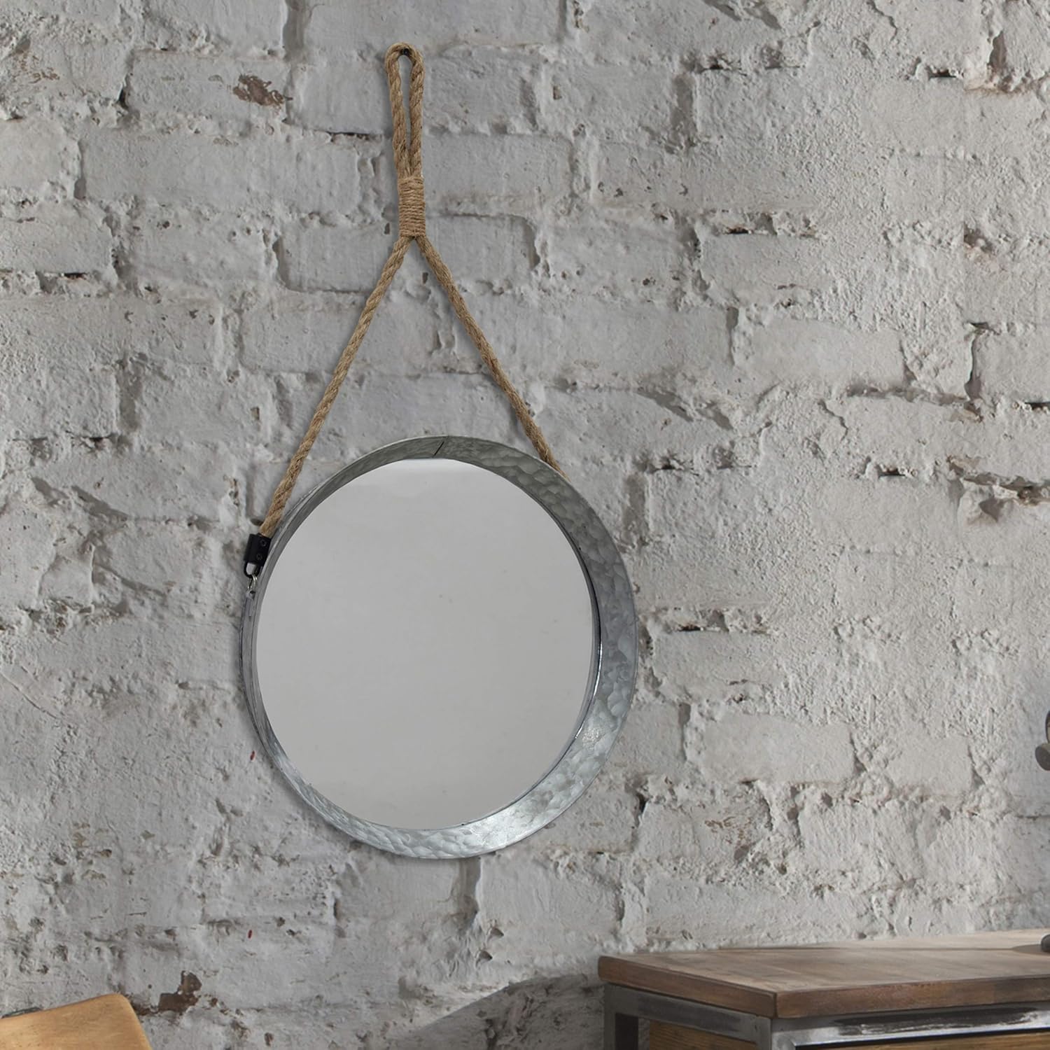 Round Farmhouse Metal Mirror — 11.9" - View 6