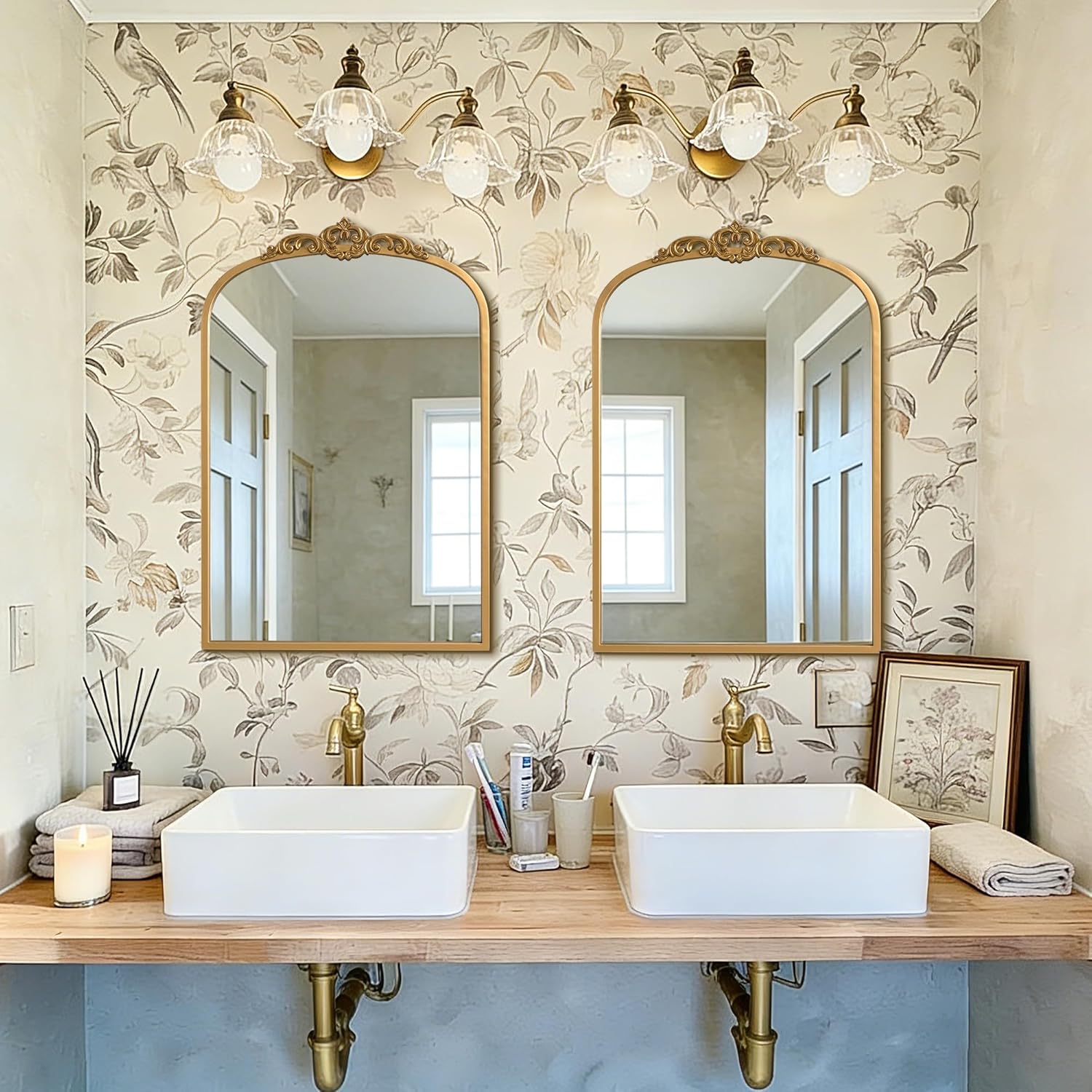 Vintage Luxe Gold Mirror — 30" - View 3