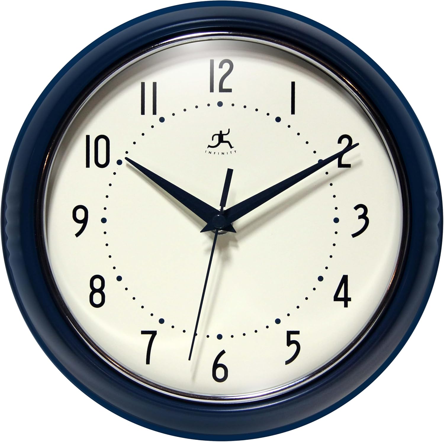 Mid-Century Black Wall Clock — 9" — 9.5 Inch