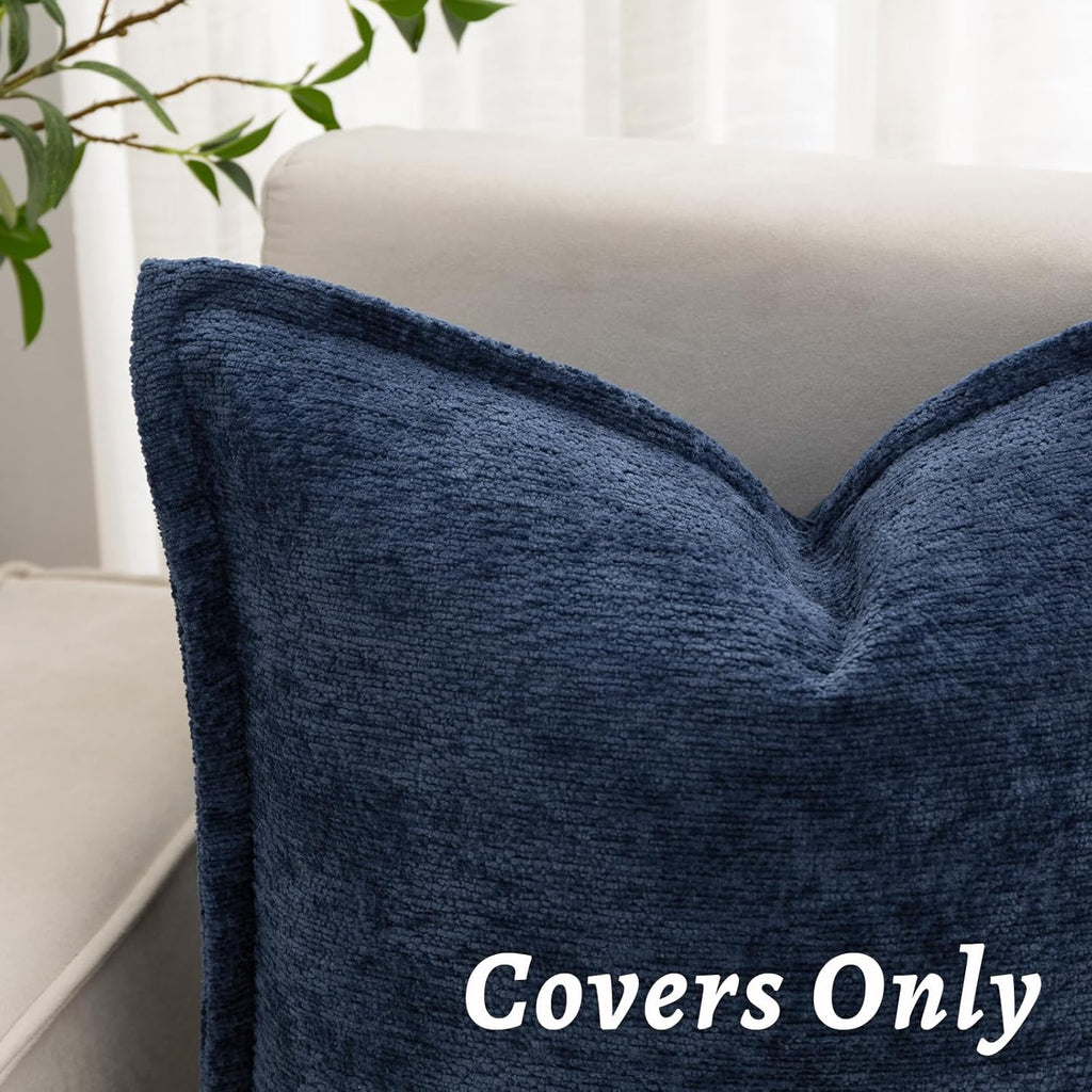 Chenille Boho Beige Throw Pillow Cover — 20" - View 4