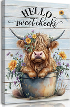 Metal Canvas Wall Art — 16" — Highland cow