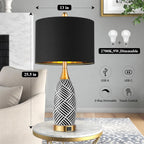 Dimmable Luxe Ceramic Bedside Lamp — 25.5" - View 5