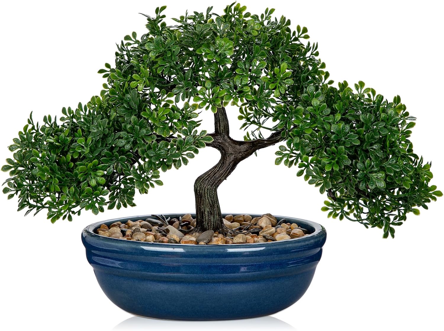 Farmhouse Ceramic Faux Plant — 6" — Blue Glazed