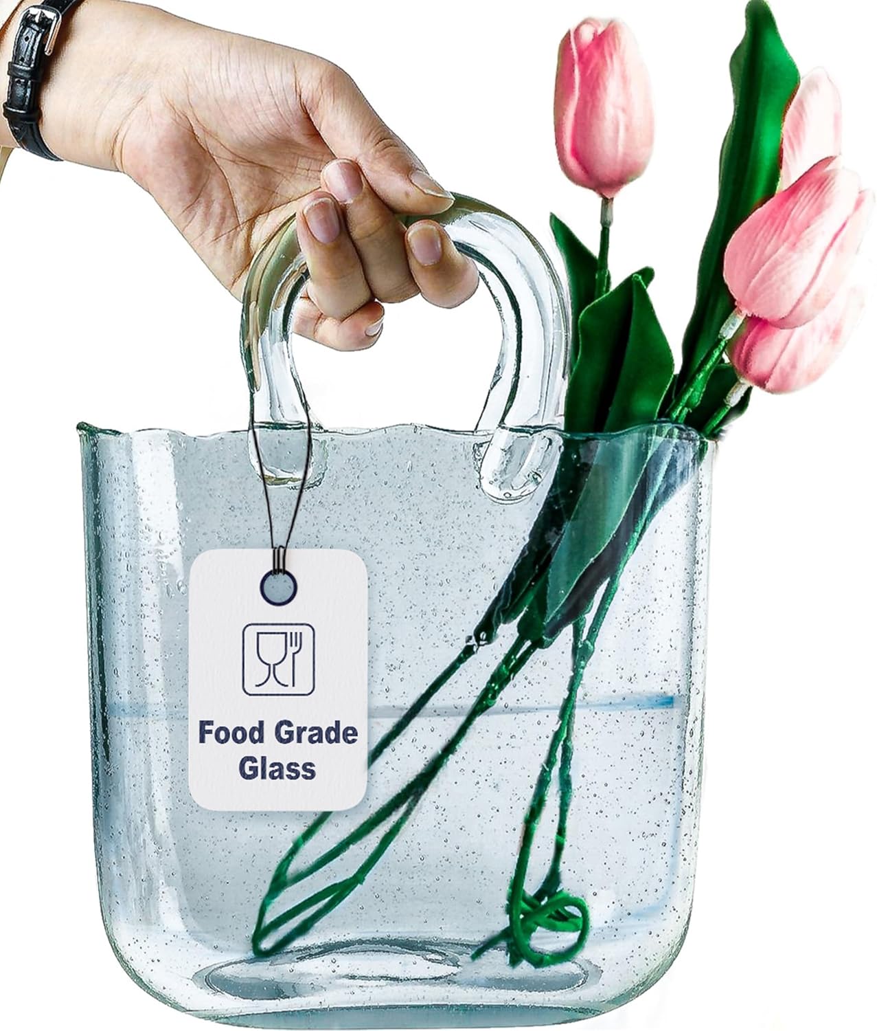 Blue Flower Vase — 10" — Light Blue