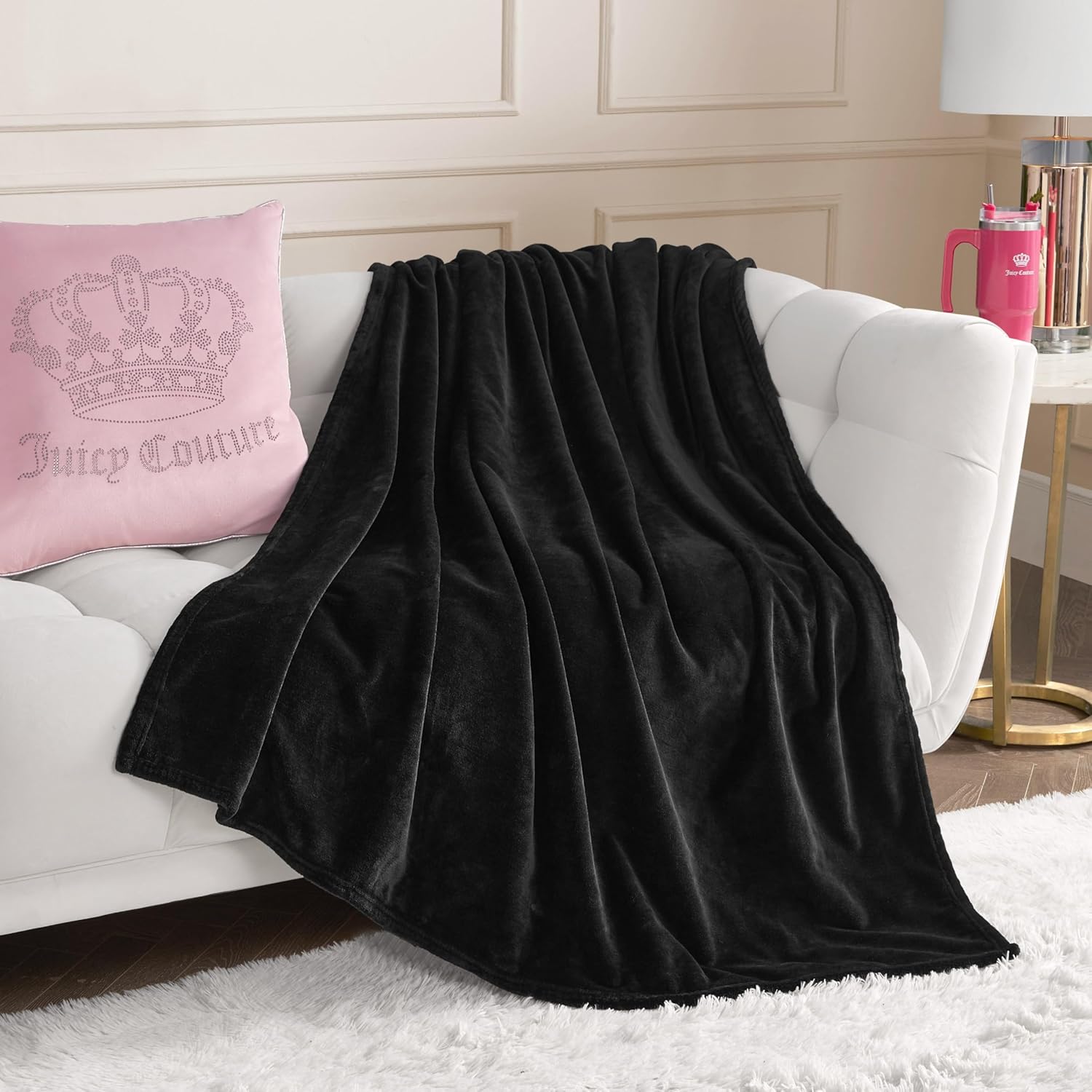 Black Throw Pillow — 50" — Black