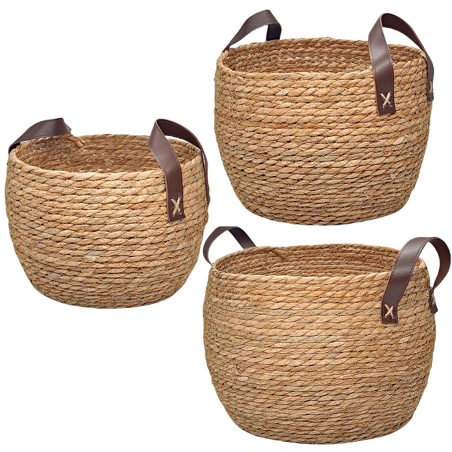 Round Boho Rattan Throw Pillow — 13"