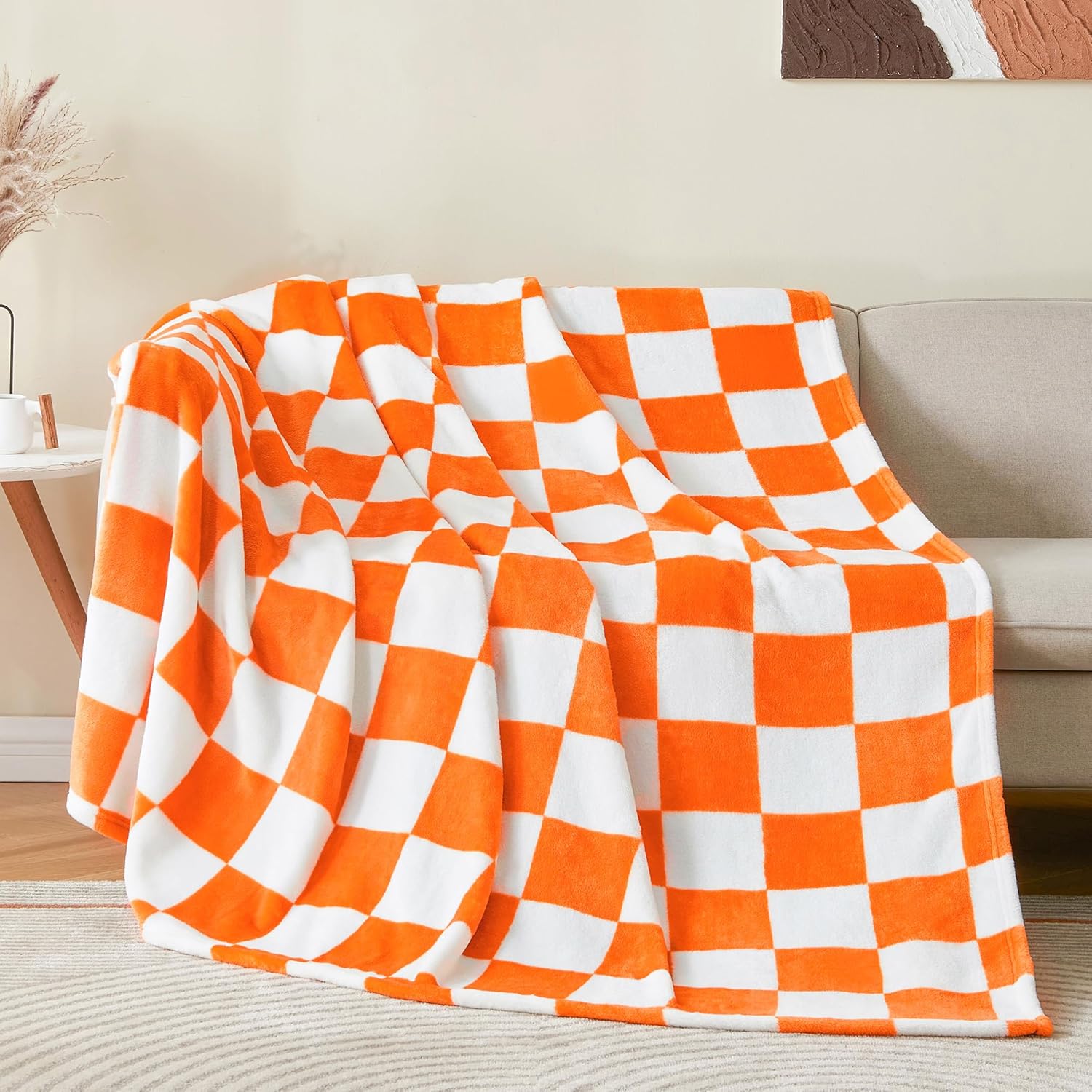 Black Throw Pillow — 50" — Orange