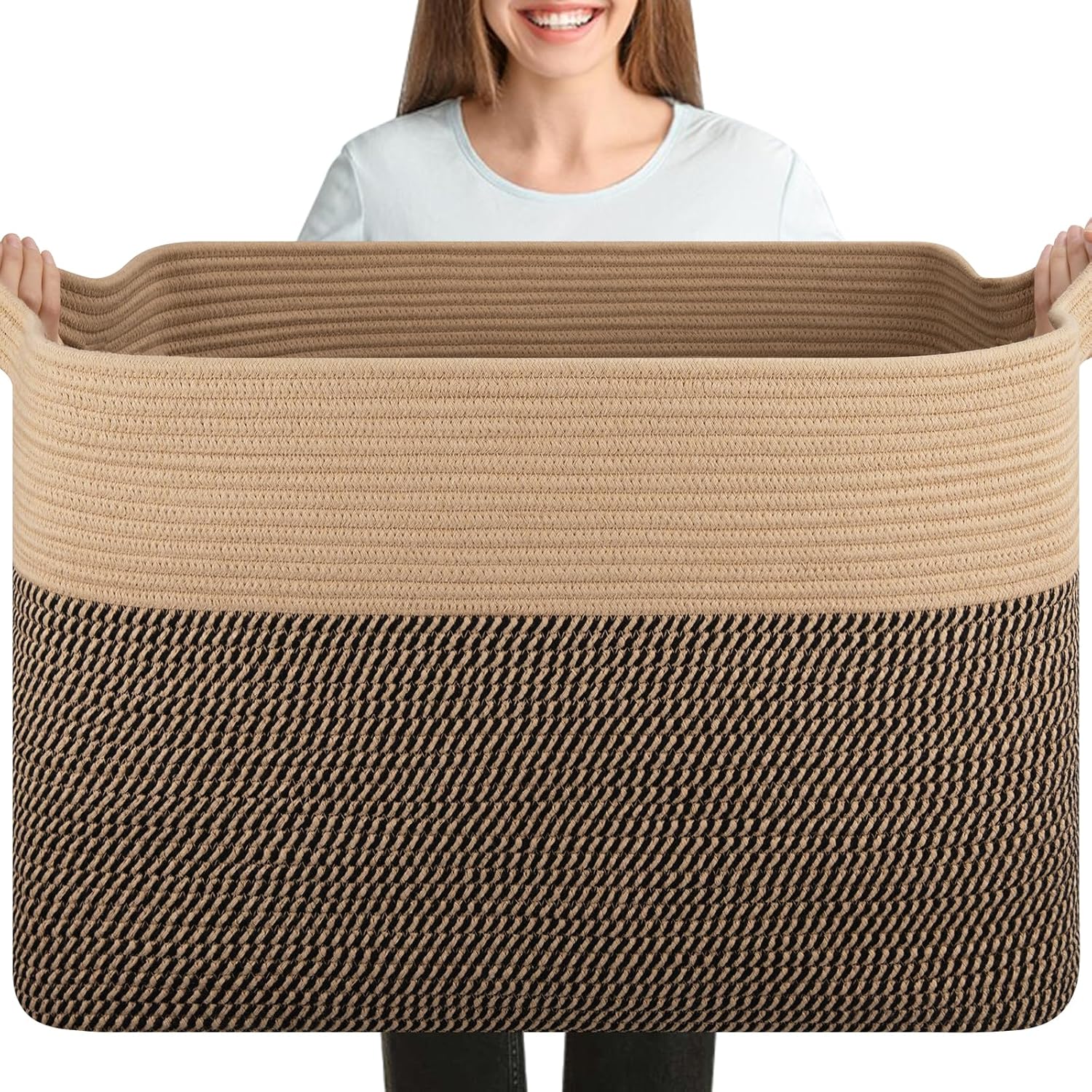 Boho Black Throw Pillow — 25" — Brown & Black