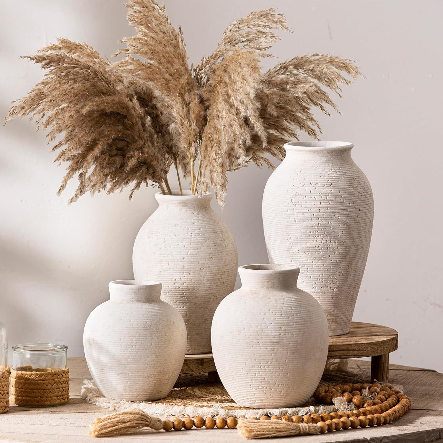 Vintage Farmhouse Brown Flower Vase — 7.4" - View 4