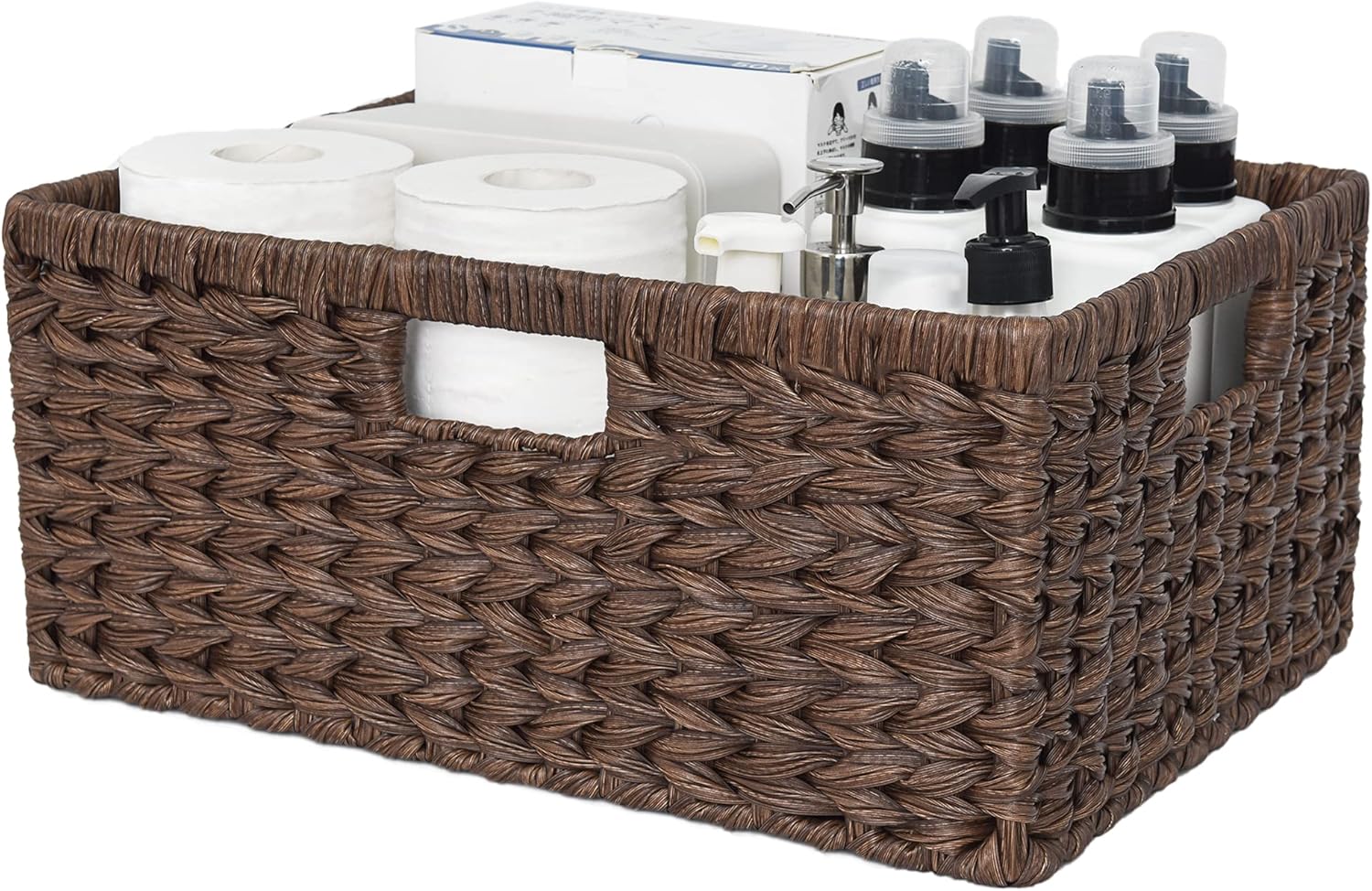 Boho Beige Woven Basket — 13" — 16 ½"L x 13"W x 7 ½"H