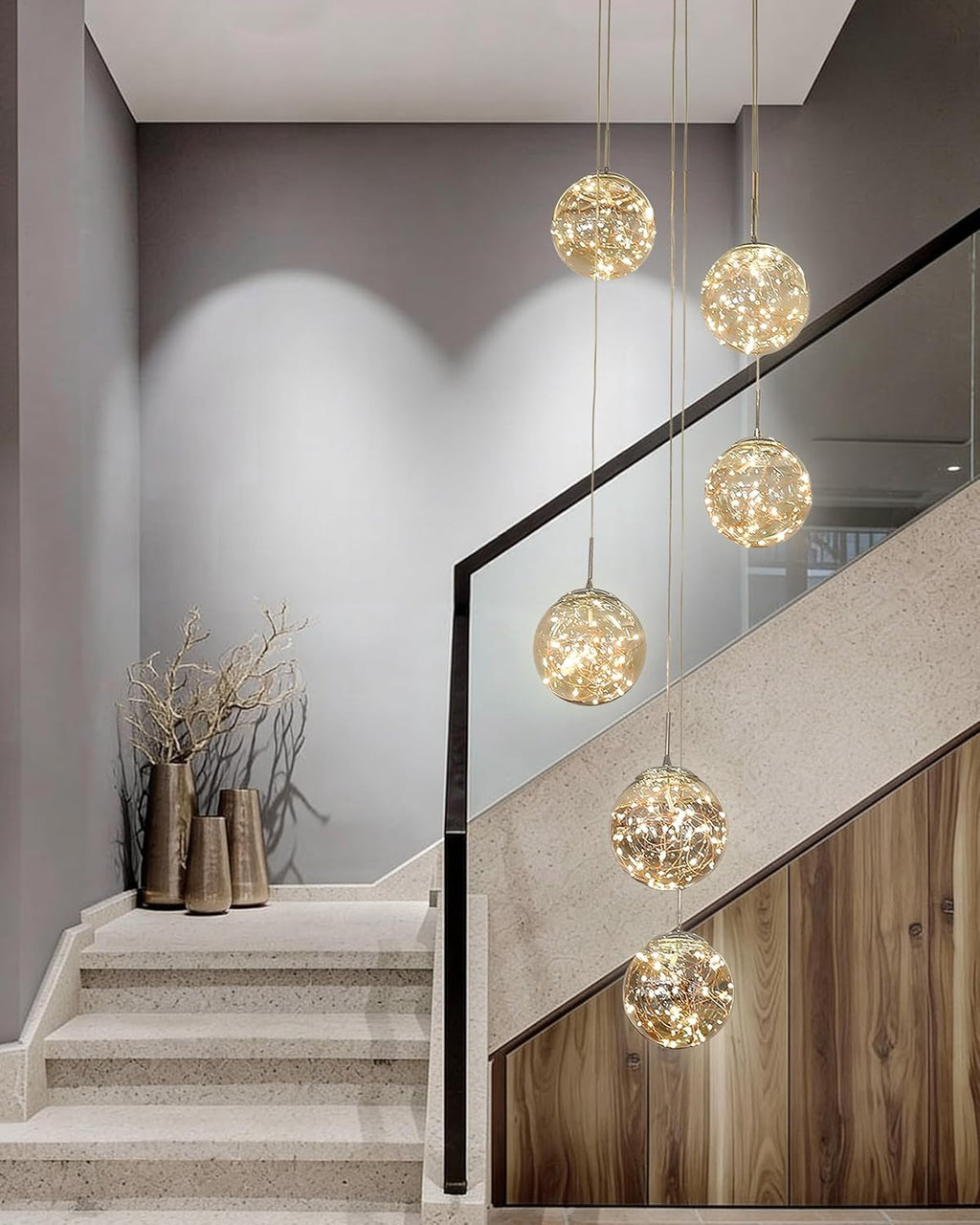 Luxe Grey Chandelier - View 8