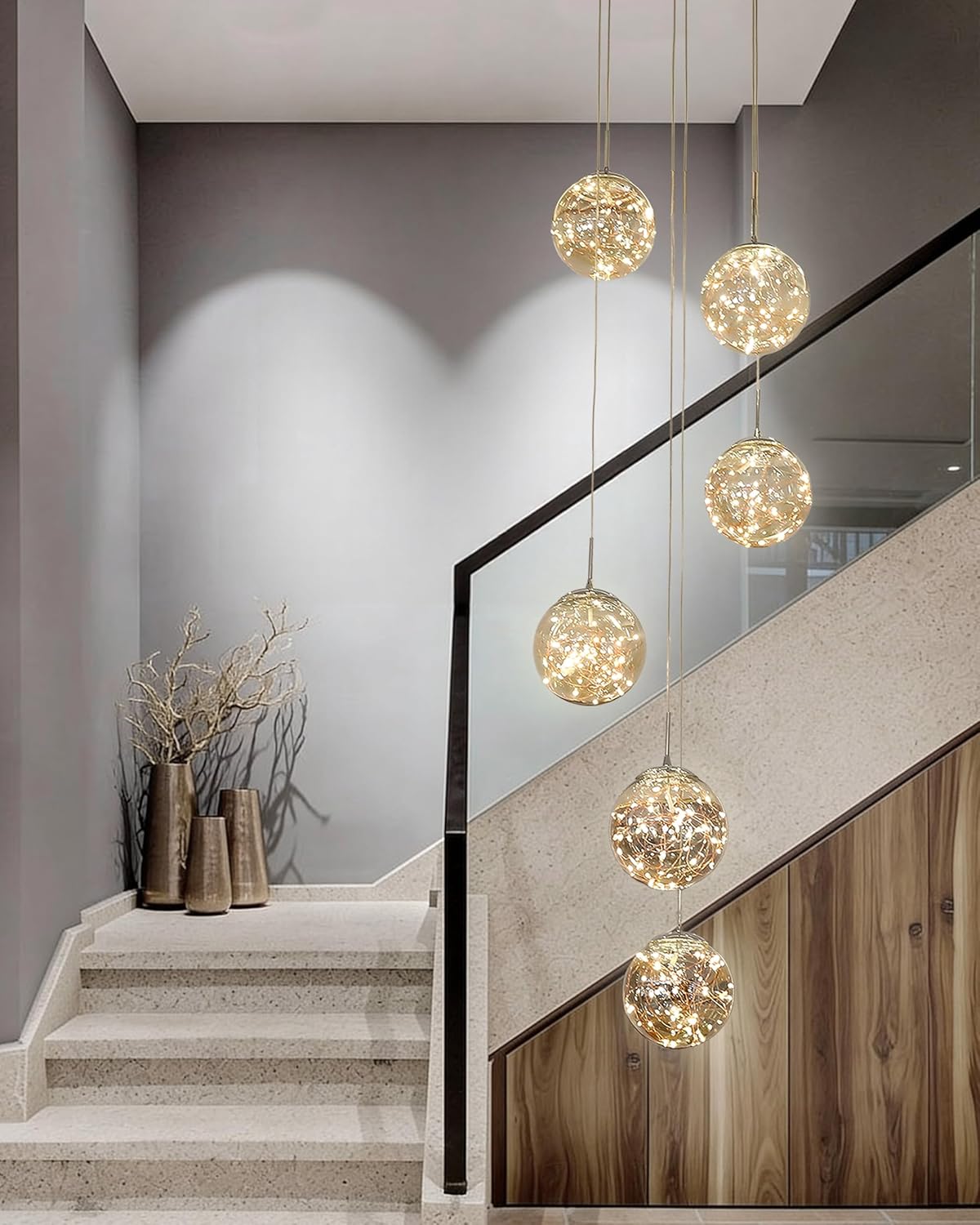 Luxe Grey Chandelier - View 8