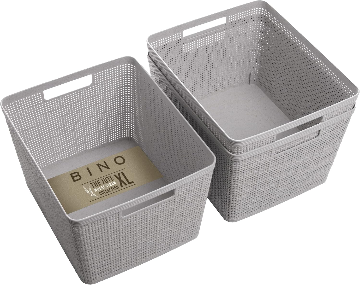 Boho Beige Storage Basket — Natural Grey