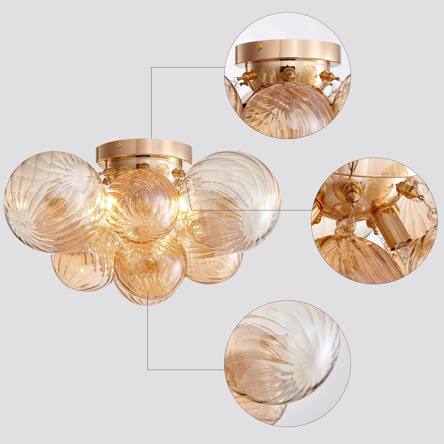 Luxe Gold Chandelier — 4-Light - View 3