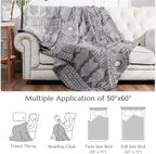 Boho Blue Throw Pillow — 50" - View 7