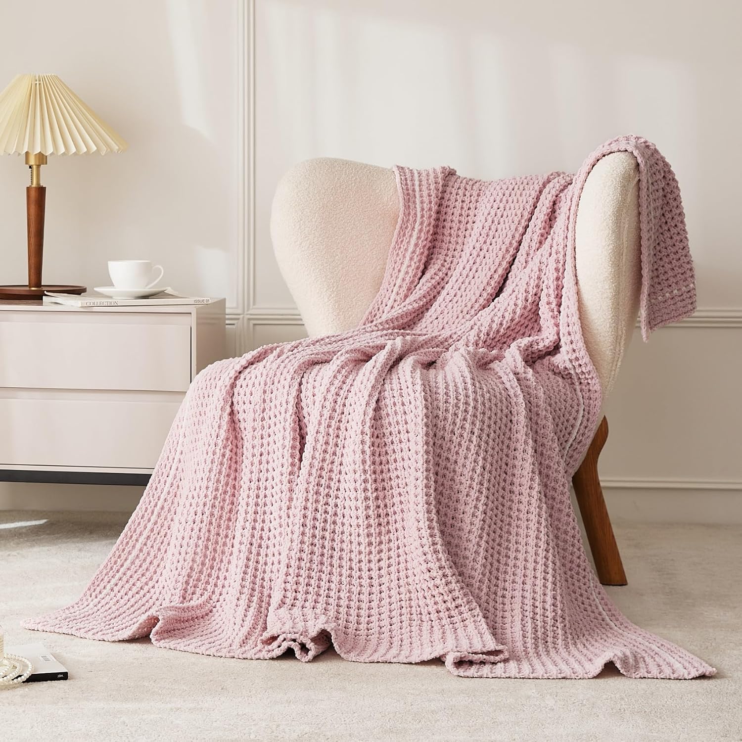 Knit Beige Throw Pillow — 50" — 50"*60"