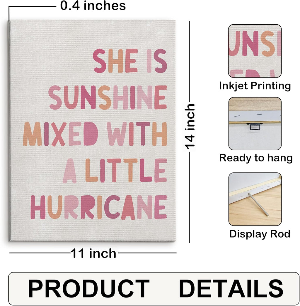Framed Boho Pink Canvas Wall Art — 14" - View 7