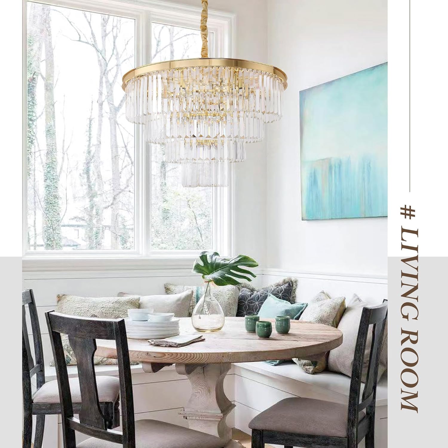 Luxe Black Chandelier — 18" - View 3