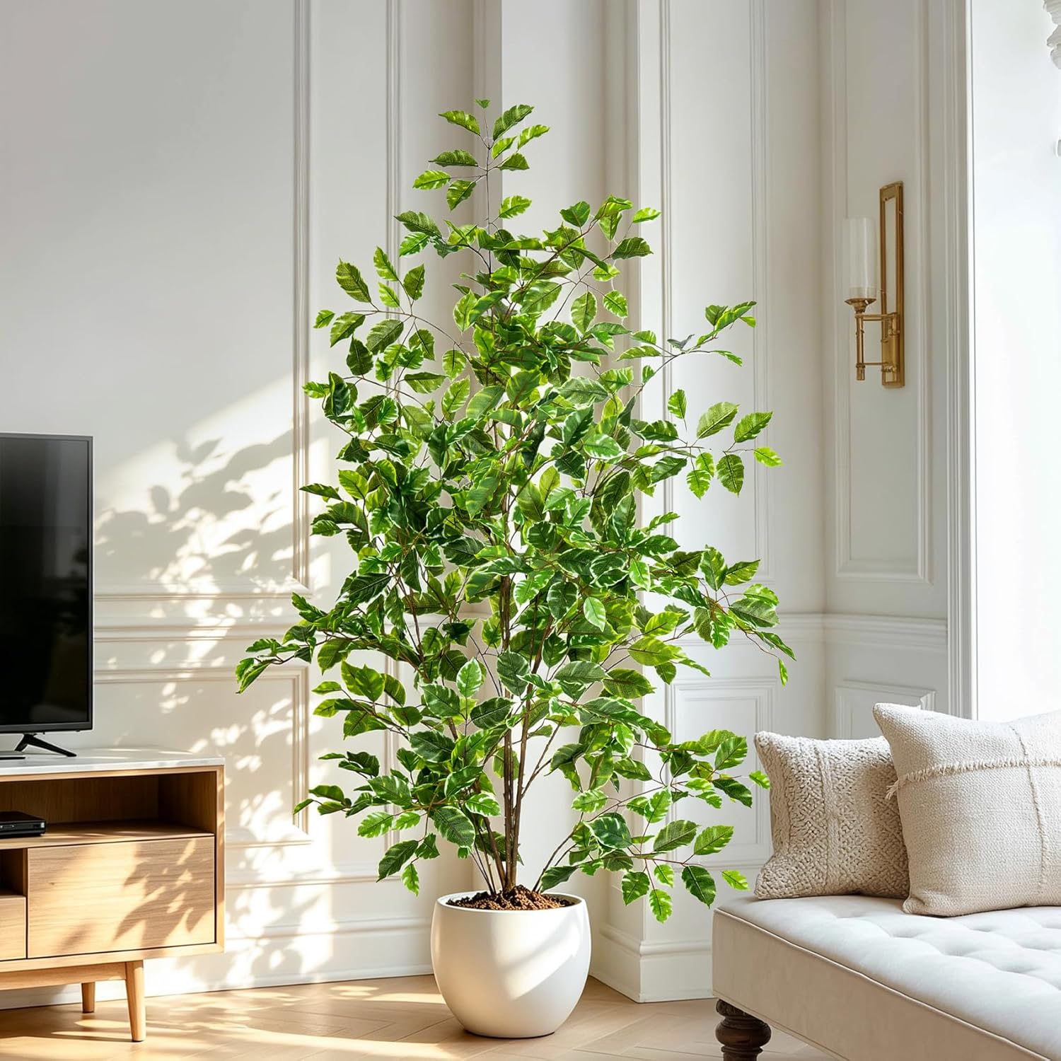 Green Artificial Plant — White Green