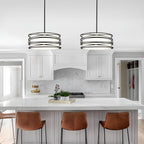 Farmhouse Black Chandelier — 3-Light - View 2