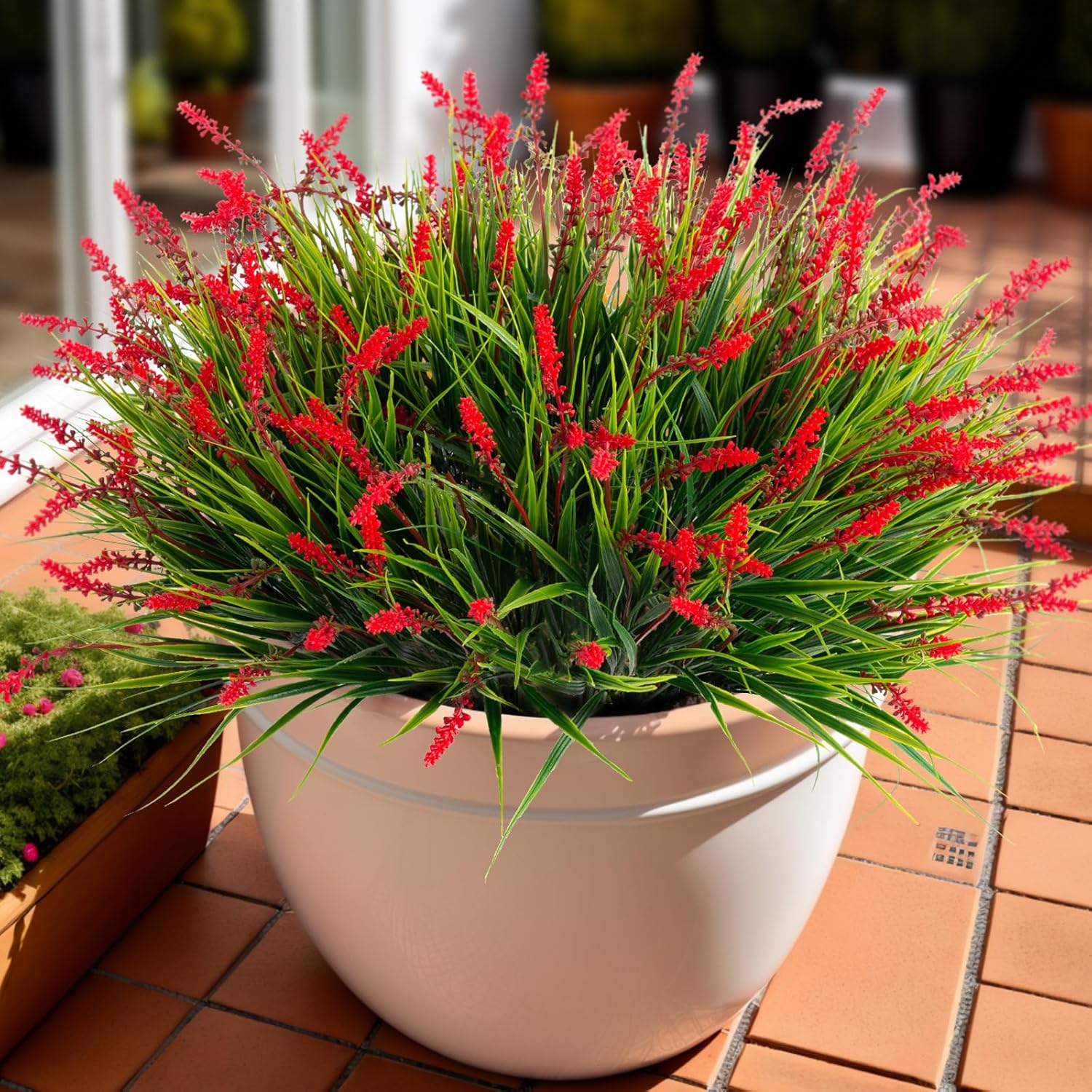Brown Faux Plant — Red