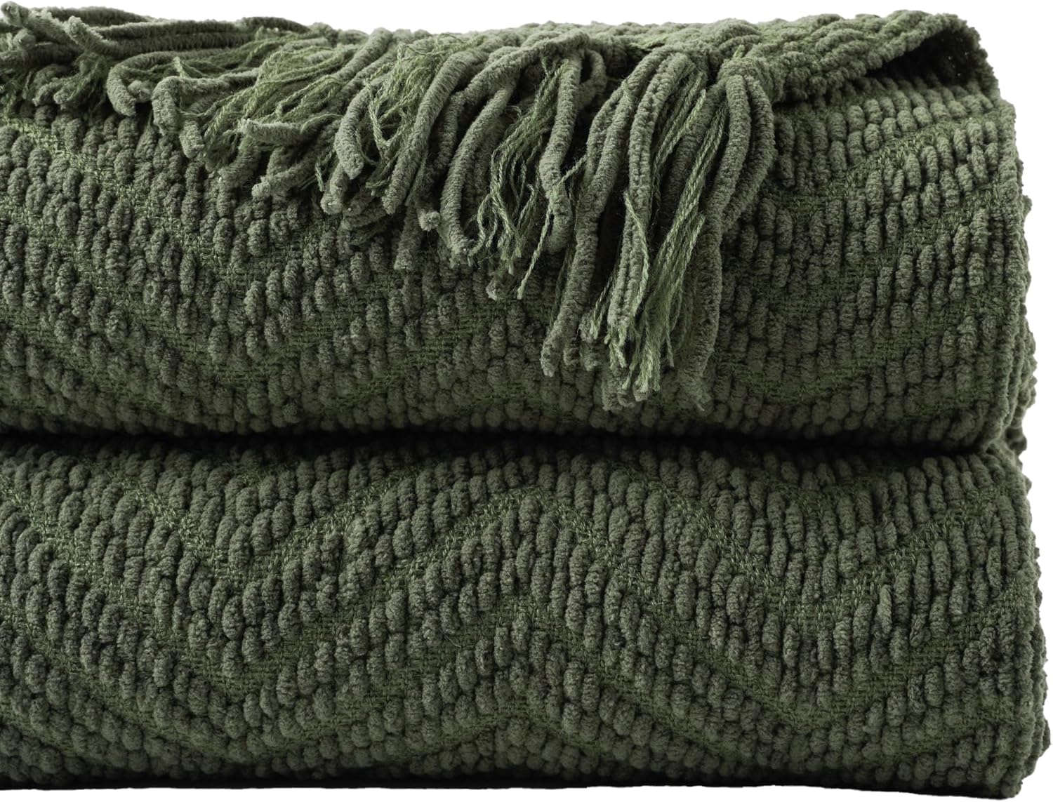 Beige Throw Pillow — 50" — Olive Green