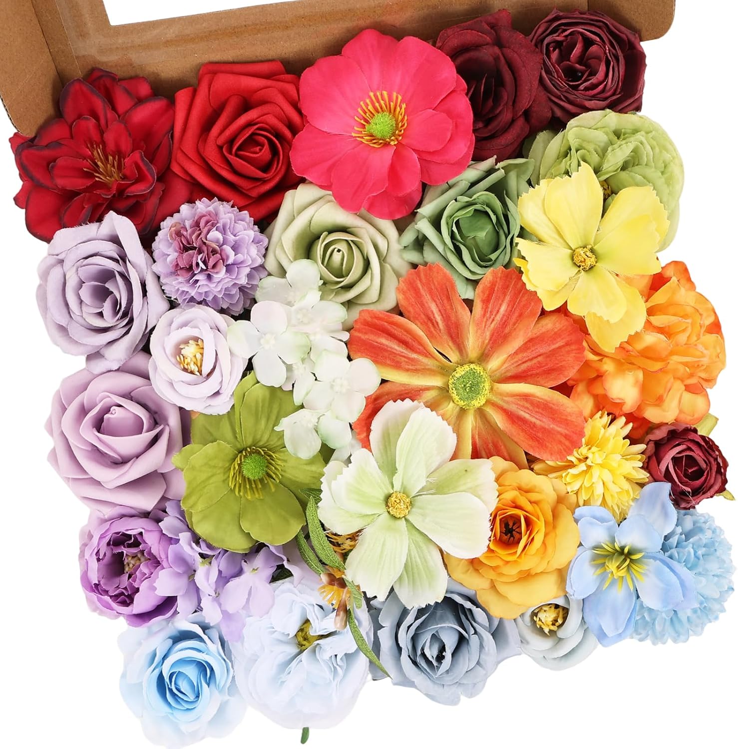 Vintage Blue Artificial Flowers — Colorful Rainbow