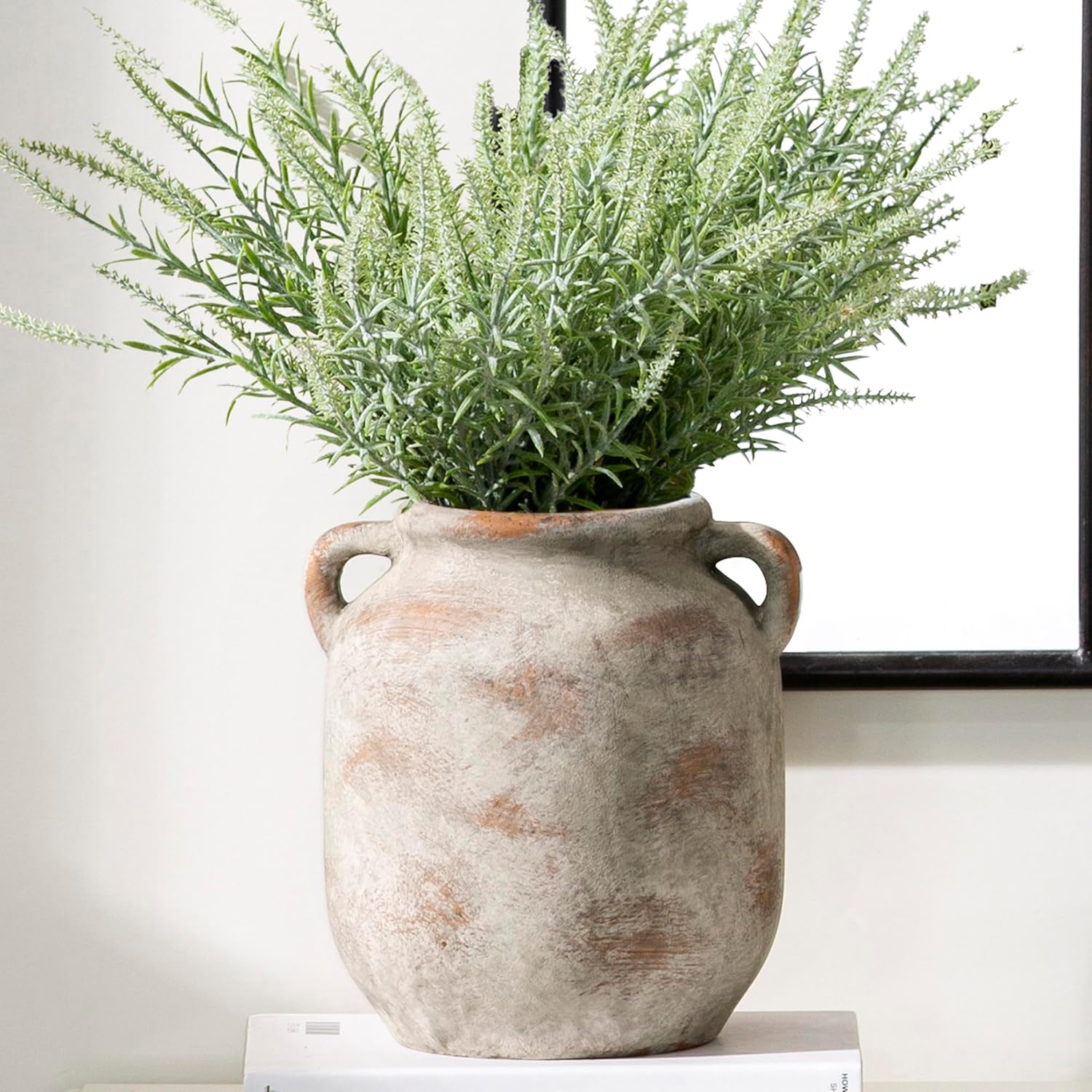 Vintage Farmhouse Brown Flower Vase — 7.6" — 7.6" Retro