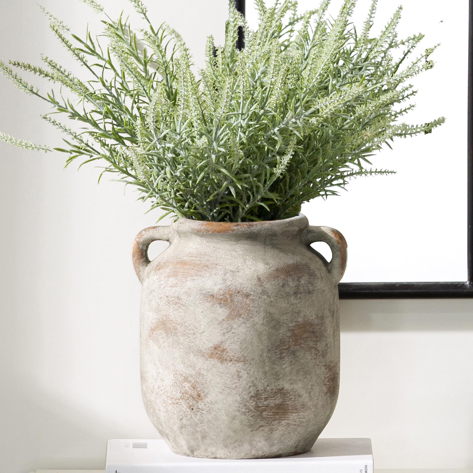 Vintage Farmhouse Brown Flower Vase — 7.6"