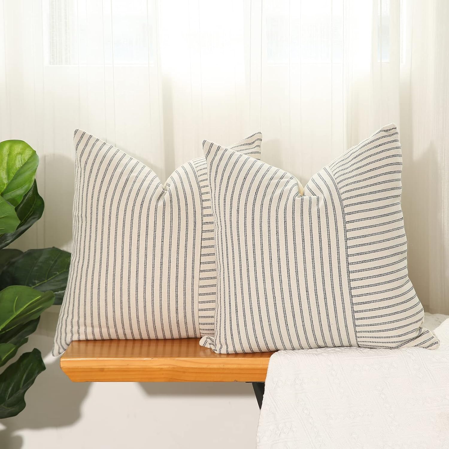 Boho Beige Throw Pillow — 18" — Grey