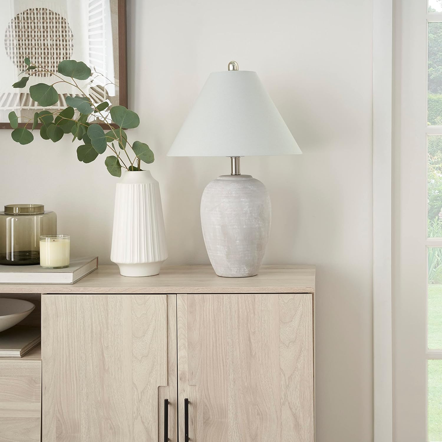 Vintage Farmhouse Beige Table Lamp — 23" - View 3