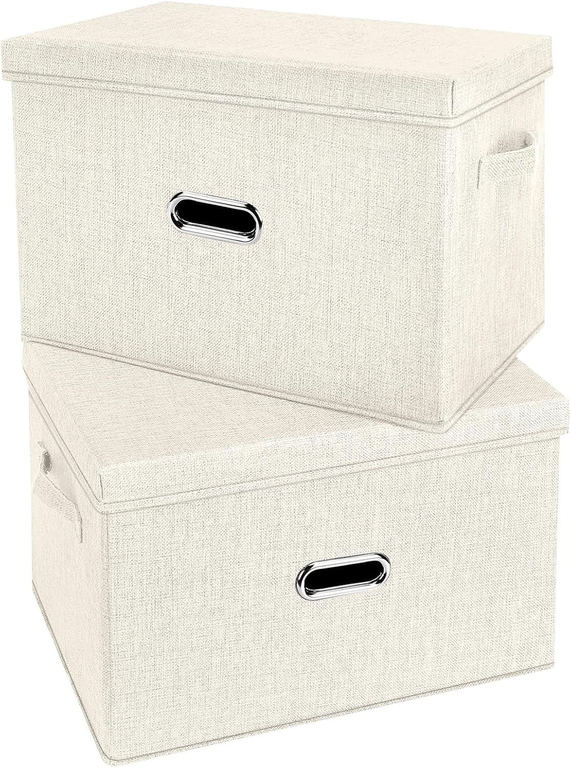Linen Beige Storage Bin — Cream