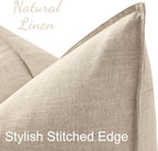 Linen Boho Beige Throw Pillow Cover — 20" - View 2