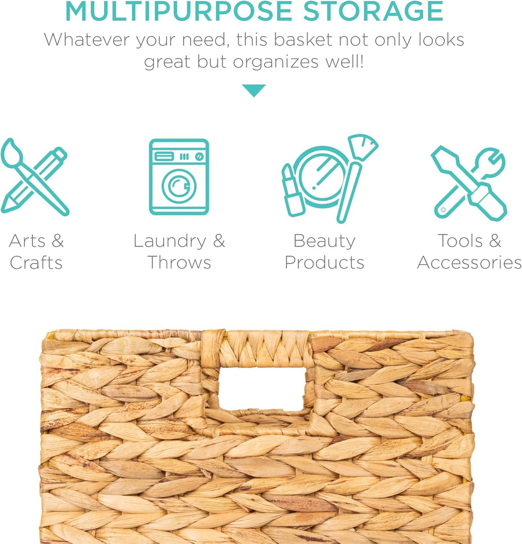 Handwoven Boho Beige Storage Basket — 5x10 - View 5