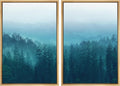 Framed Farmhouse Fabric Canvas Wall Art — 24" — 24" x 36" x 2 Panels NATURAL