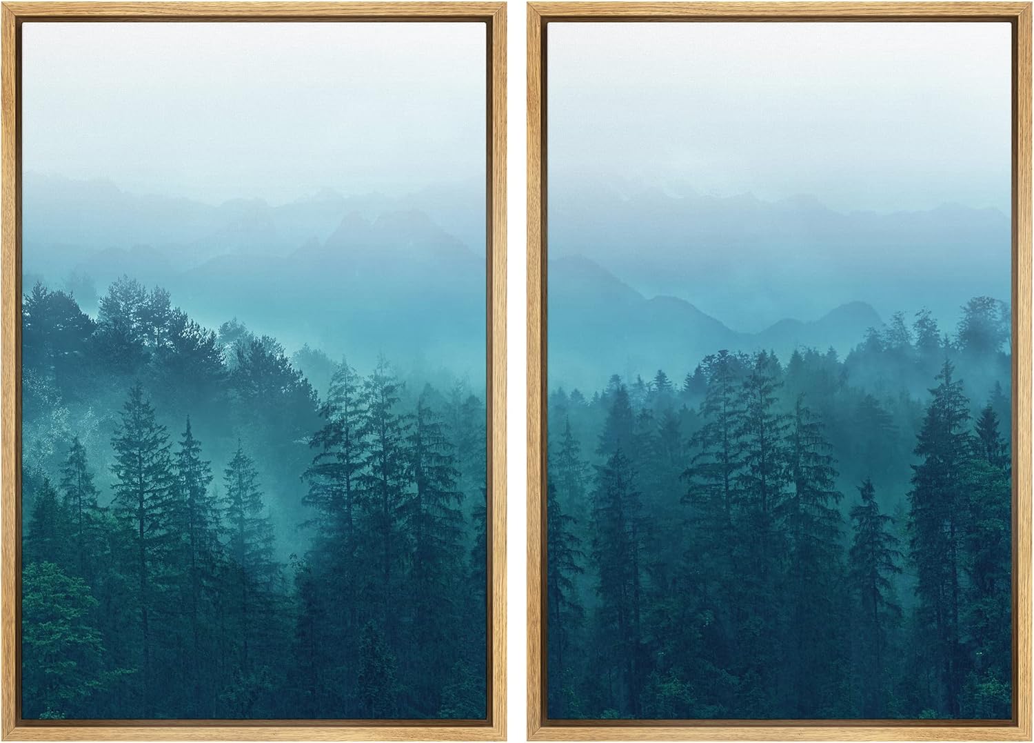 Framed Farmhouse Fabric Canvas Wall Art — 24" — 24" x 36" x 2 Panels NATURAL
