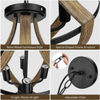 Vintage Farmhouse Metal Chandelier — 4-Light - View 8