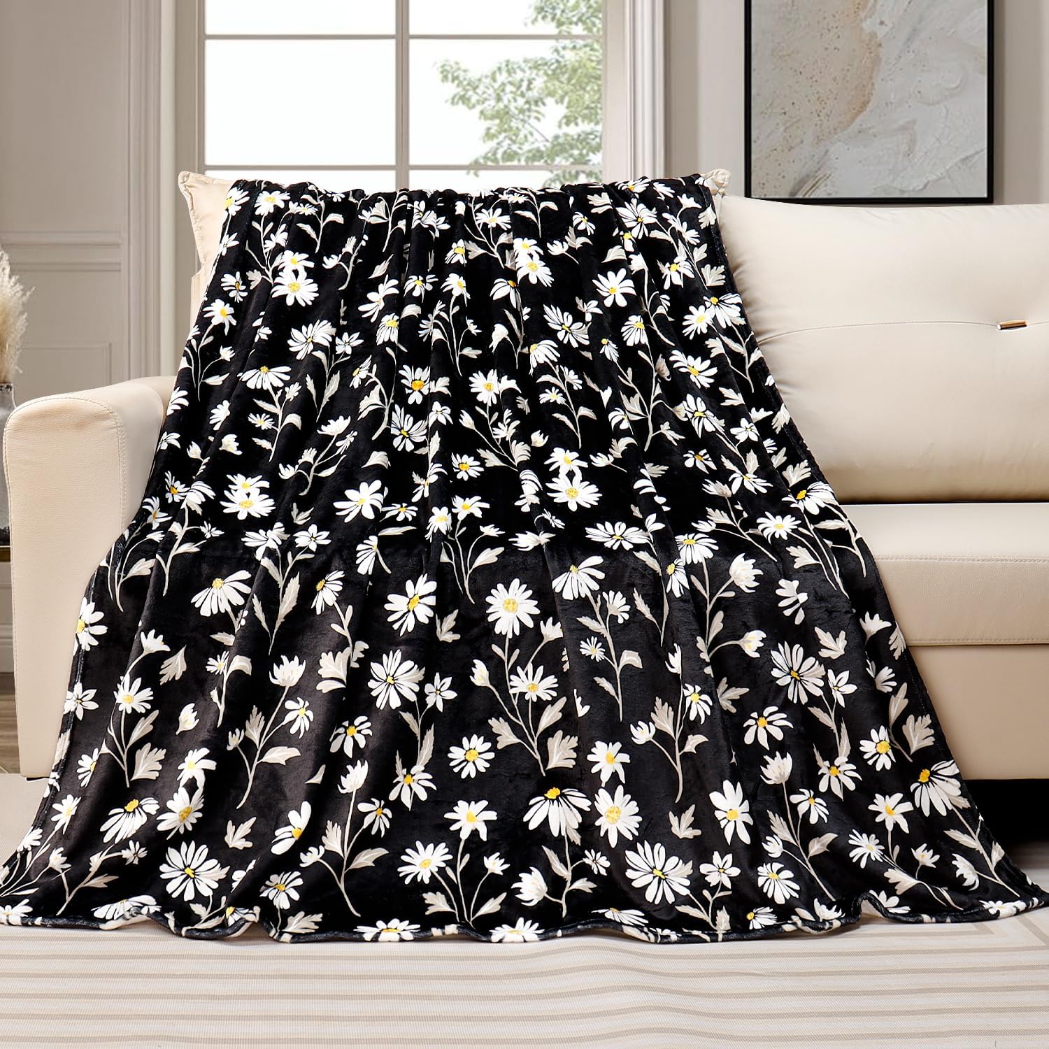 Black Throw Pillow — 50" — Black