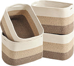 Rectangular Boho Black Storage Basket — 12.7" — Gradient Brown