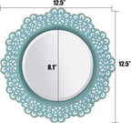 Round Farmhouse Blue Wall Mirror — 12.5" - View 3