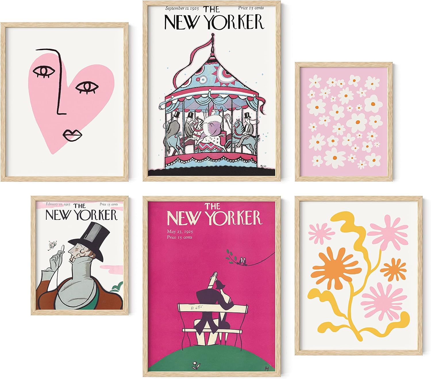 Framed Black Wall Decor — Set of 6 — New Yorker